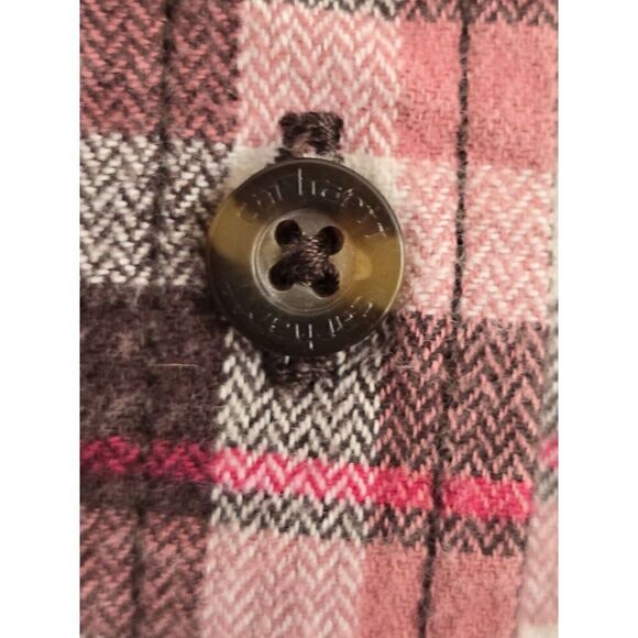 Carhartt Flannel Shirt Top Girls Sz M 8/10 Pink Plaid Long Sleeve Button Down - Picture 11 of 13